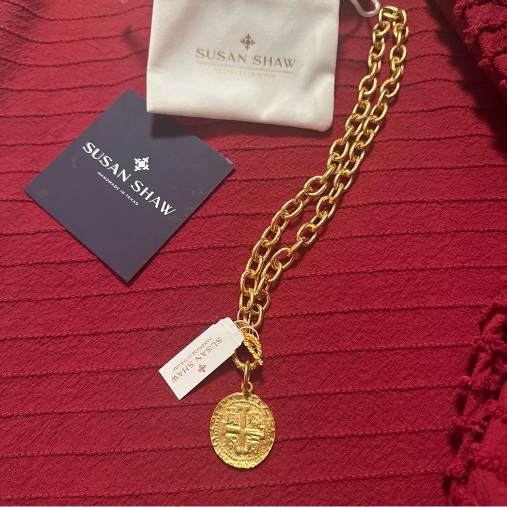 Susan Shaw handmade Gold Necklace chain with toggle